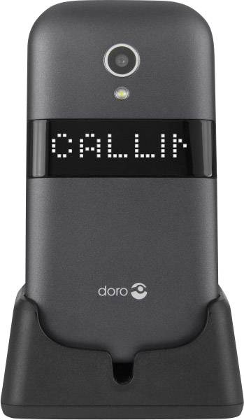 doro 6050 Big button flip top mobile phone Charging station, Panic button Graphite, White-2
