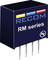 Black electrical component with 'RECOM RM series' printed on it and four metal pins on the underside. Company logo at the top.