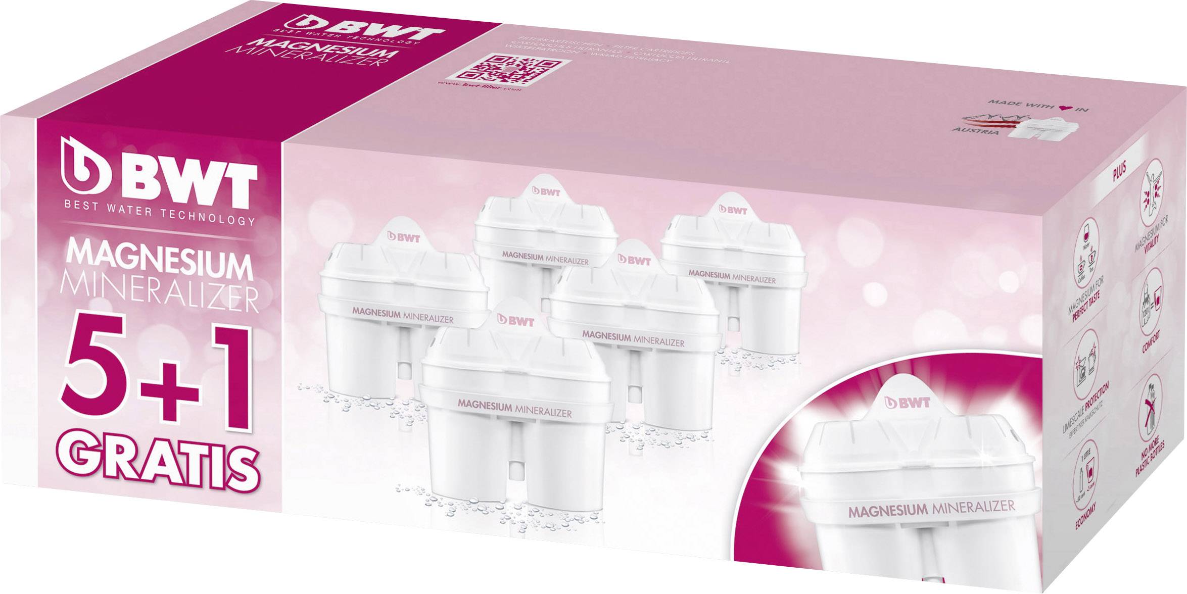 BWT Gourmet Edition Mg2+ (longlife), 5 + 1 Pack 0814135 Filter cartridge White