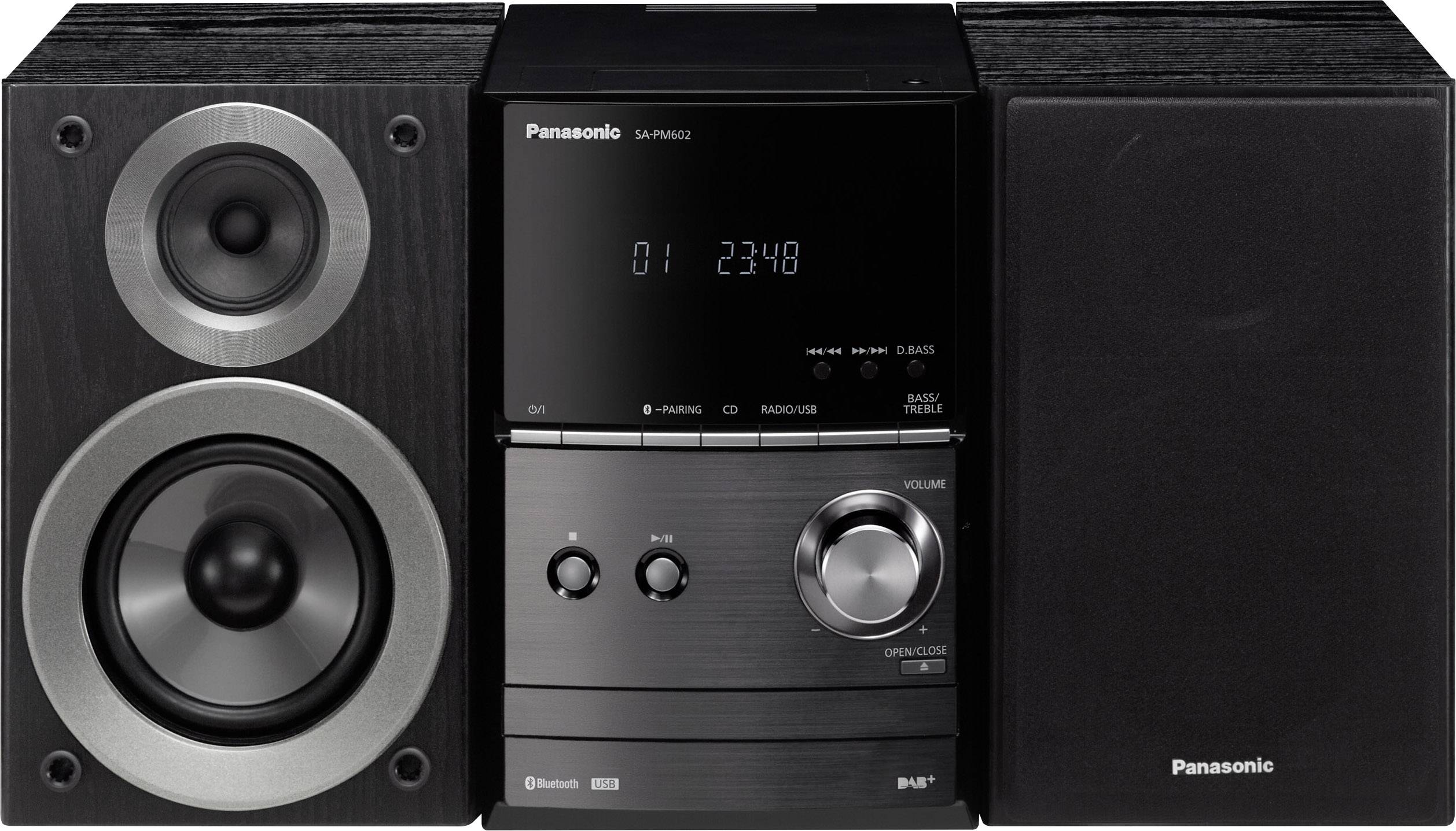 Panasonic SC-PM602EG-K Audio system Bluetooth, DAB+, CD, FM, USB, 2 x 20 W Black
