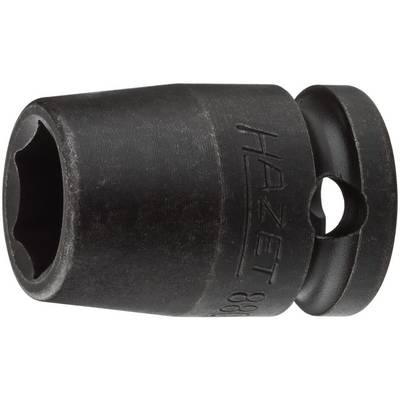 A black, cylindrical metal socket with six corners and the inscription 'HAZET'; used for tightening screws.