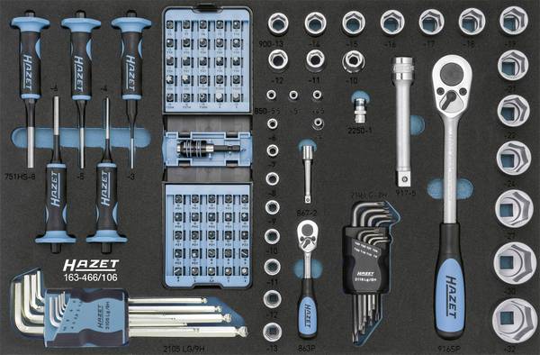 Hazet 163-466/106 163-466/106 Tool kit  Foam padding 106-piece