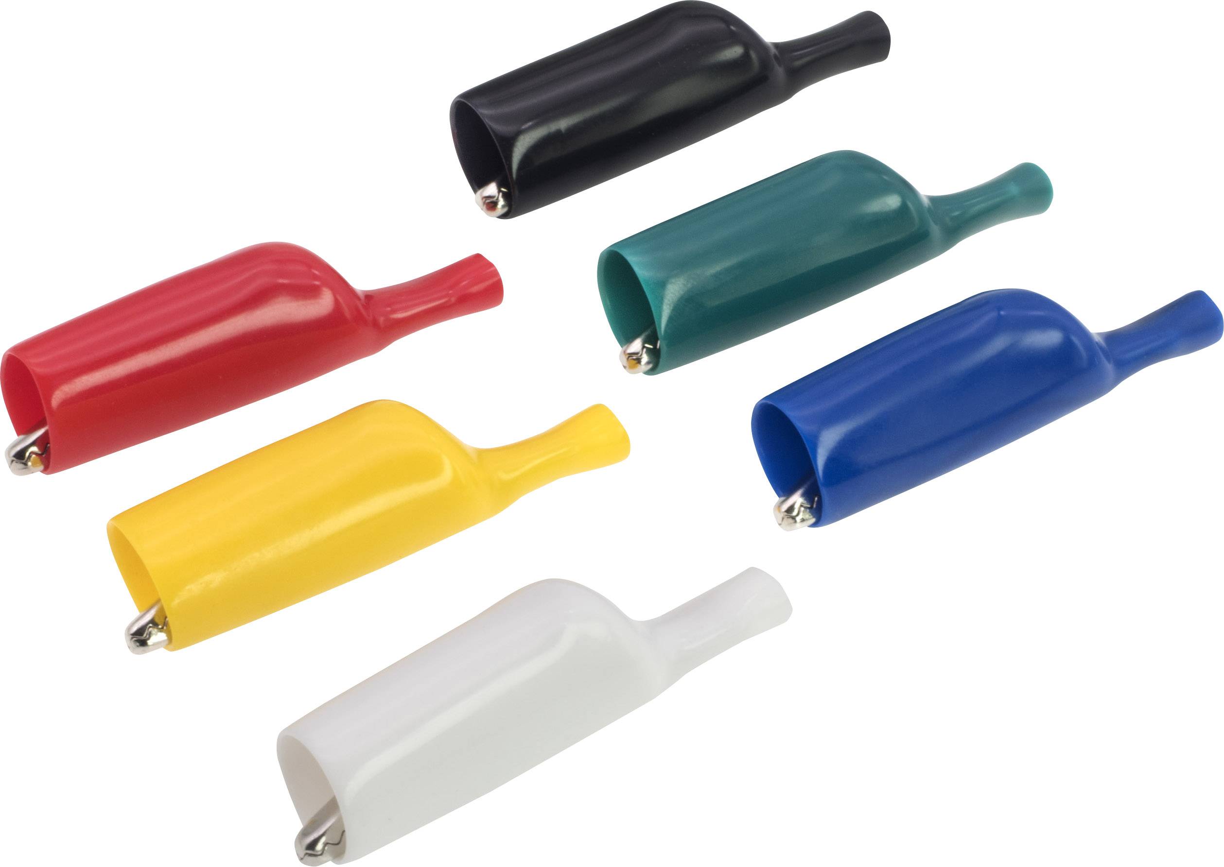 VOLTCRAFT MSK-106 Alligator clip set 2 mm jack connector Red, Black, Yellow, Blue, Green, White
