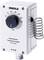 A white bathroom/wet room temperature controller by Eberle, model FTR 1207, with a black rotary knob for temperature adjustment.