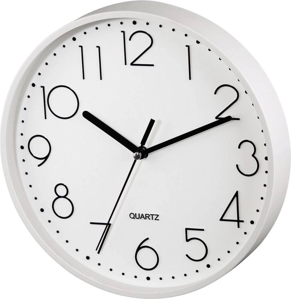 Hama 00123166 Quartz Wall Clock 220 Mm X 35 Mm White Noiseless Movement 