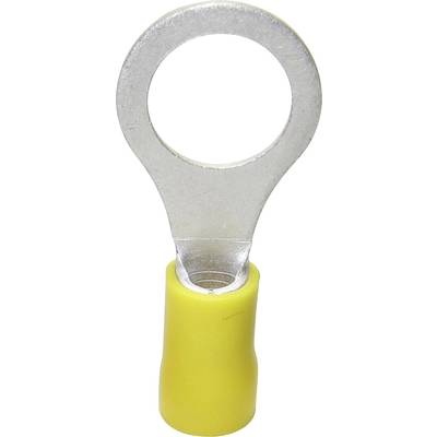 TRU COMPONENTS 1583071 Ring terminal  Cross section (max.)=6 mm² Hole Ø=6.50 mm Partially insulated Yellow 1 pc(s) 