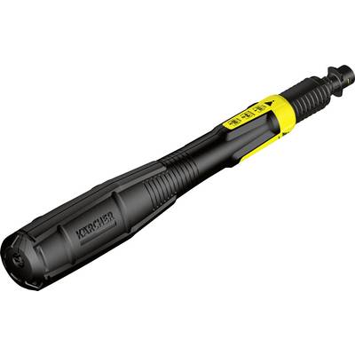 A black and yellow high-pressure washer lance from Kärcher, showing various setting symbols on the side.