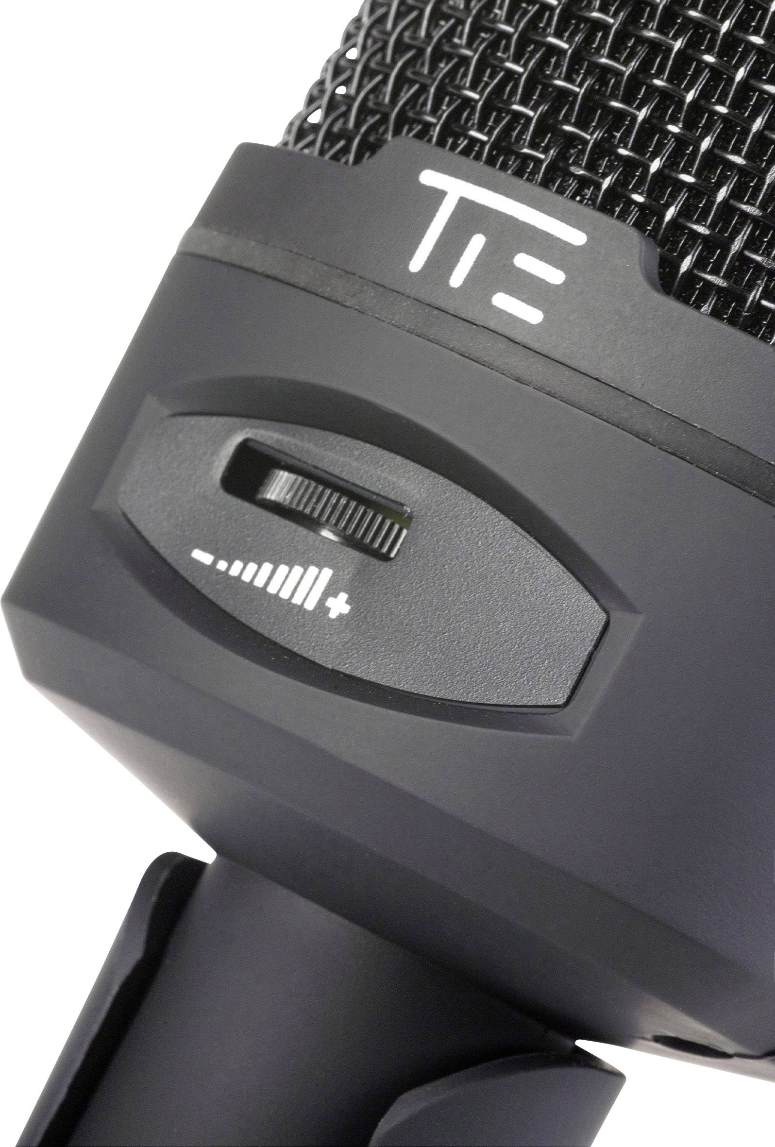 Microphone with volume control on the front.