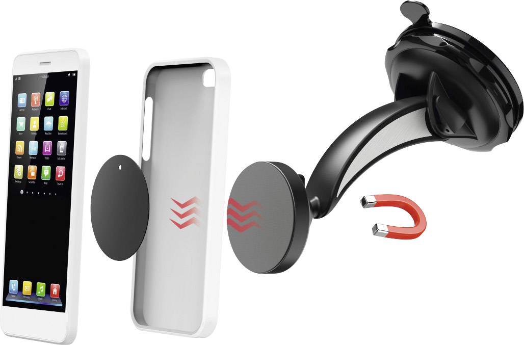 Hama "Magnet" Suction cup Car mobile phone holder 360° swivel, Magnetic fastener-1
