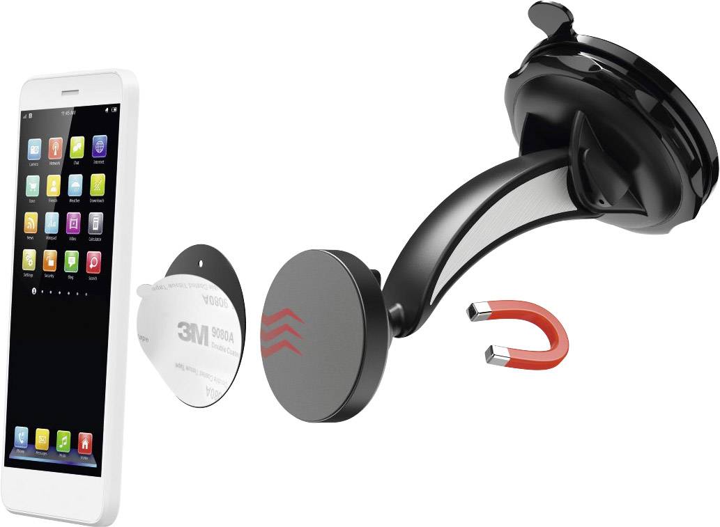 Hama "Magnet" Suction cup Car mobile phone holder 360° swivel, Magnetic fastener-2