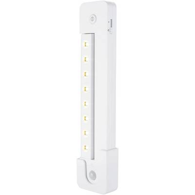 White LED light with a vertical arrangement of seven lights. It is slim and stands upright.