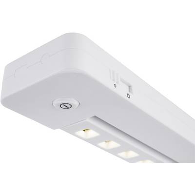 White LED light fitting with switch, suitable for ceiling mounting. Shows details of the lighting unit and integrated LEDs.