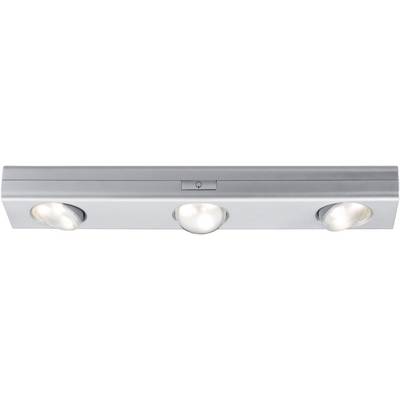 Triple LED under-cabinet light in silver housing, suitable for illuminating kitchen worktops.