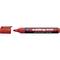 Red Edding 300 permanent marker with cap removed, lying on a white background.