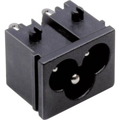 TRU COMPONENTS TC-2512017 IEC connector  Plug, horizontal mount Total number of pins: 2 + PE 2.5 A Black 1 pc(s) 