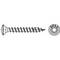 Countersunk screw with thread, side and frontal view, suitable for wooden joints.