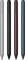 Four pens in the colours grey, black, russet, and blue are lined up side by side.