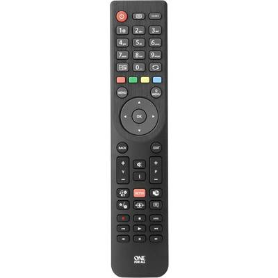 Black remote control with buttons for numbers, control, volume, and specific functions like 'NETTV' and 'BACK'.