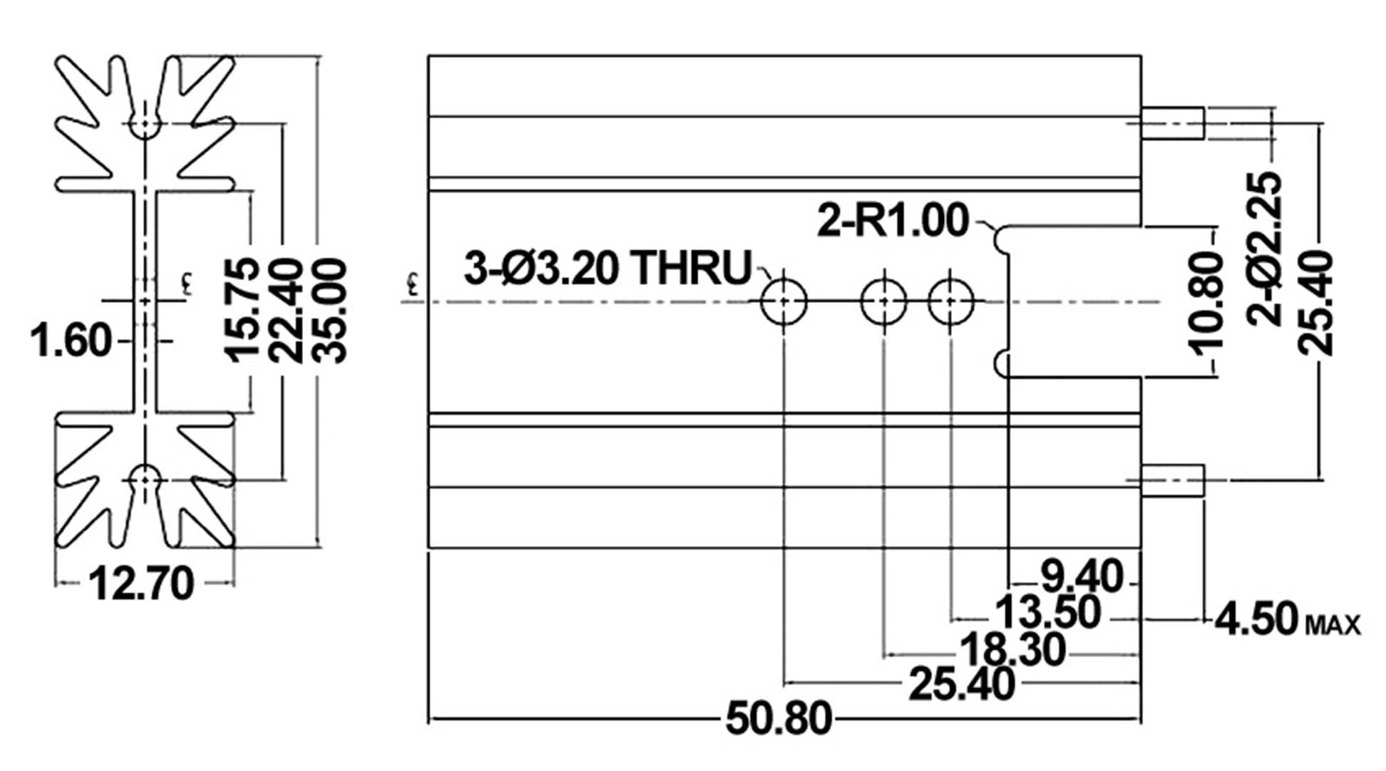 TRU COMPONENTS TC-KK7477XC TC-KK7477XC Fin heat sink 11 K/W (L x W x H) 38.1 x 34.9 x 12.7 mm TO 220-1