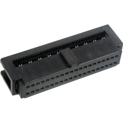 A black multi-pin connector for electronic devices.