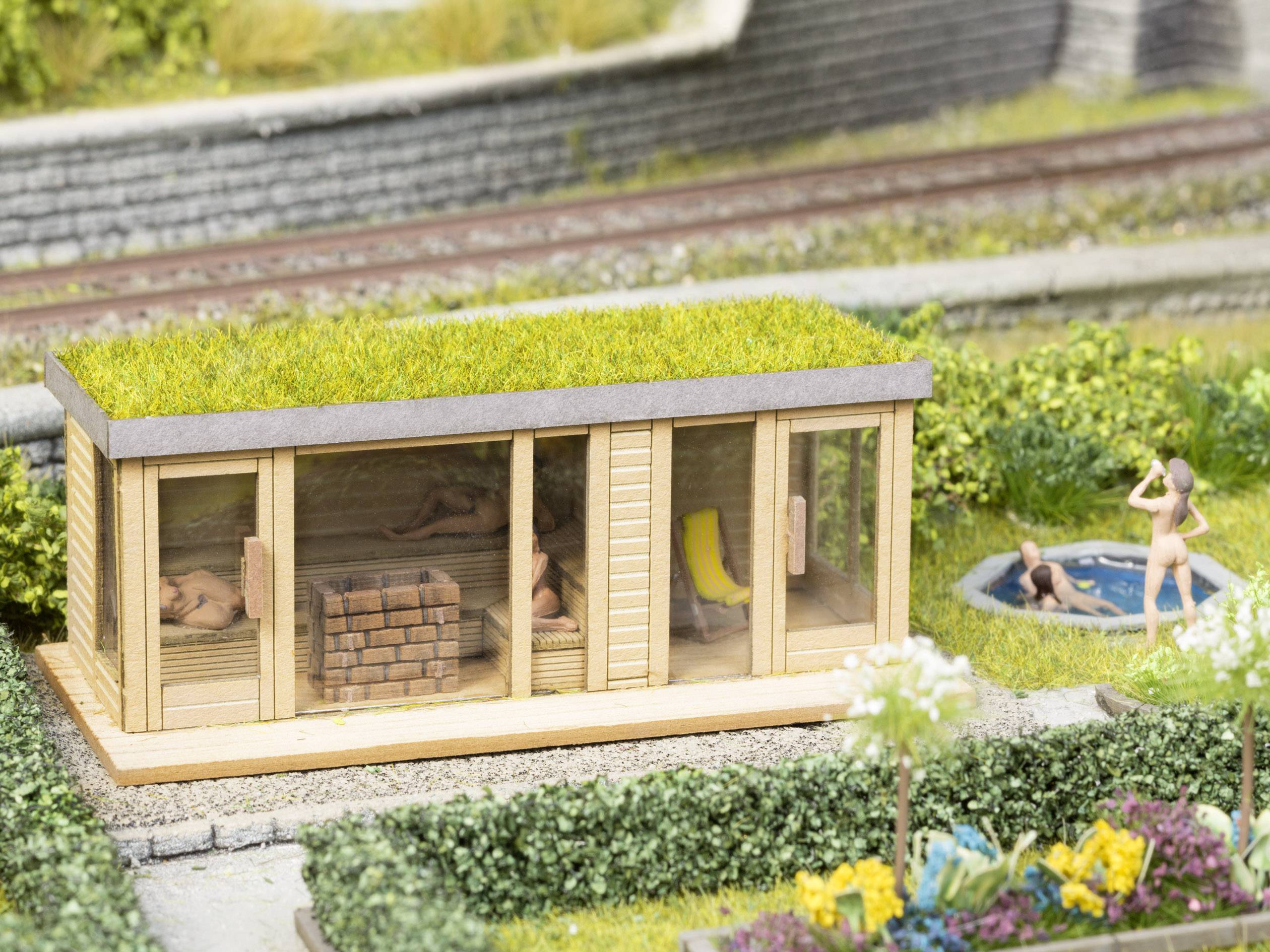 NOCH Laser-Cut minis® 14397 H0 Laser-Cut minis ® sauna with views Laser-cut assembly kit-1