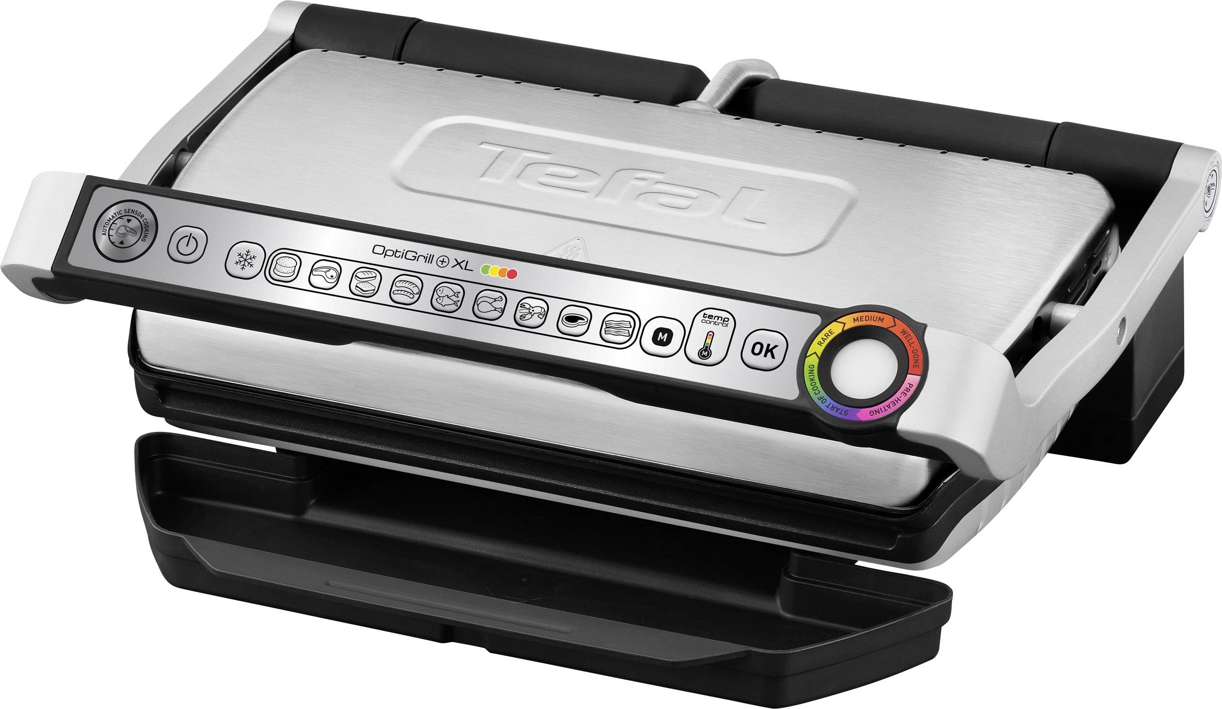 verschil as Publiciteit Tefal Optigrill + XL Electric Grill press Automatic temperature adjustment  Stainless steel (brushed), Black | Conrad.com