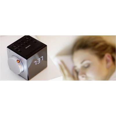 Sony AM/FM Dual-Alarm Clock Radio Black/Silver ICFC1PJ - Best Buy