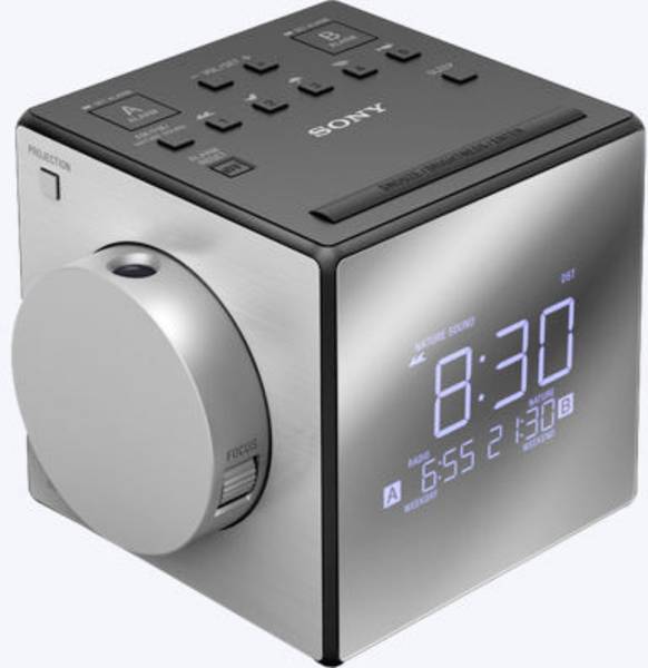 Sony ICFC1PJ Radio alarm clock FM USB Battery charger Silver