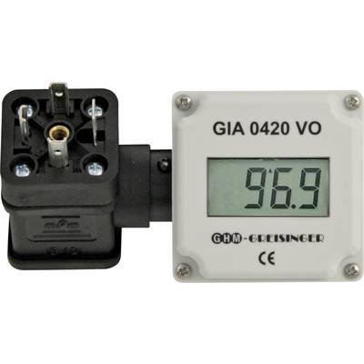 Digital display of a device labelled 'GIA 0420 VO', showing a value of 96.9. An electrical connection is visible on the left.