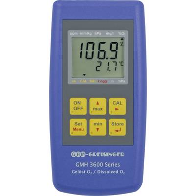 An oxygen metre with a display shows '106.9%' and '21.7°C'. Below the display are yellow buttons for operating the device.