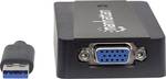 Manhattan 152303 USB 3.2 Gen 1 (USB 3.0) / VGA Adapter [1x USB 3.2 1st Gen connector A (USB 3.0) - 1x VGA socket] Black 0.26 m