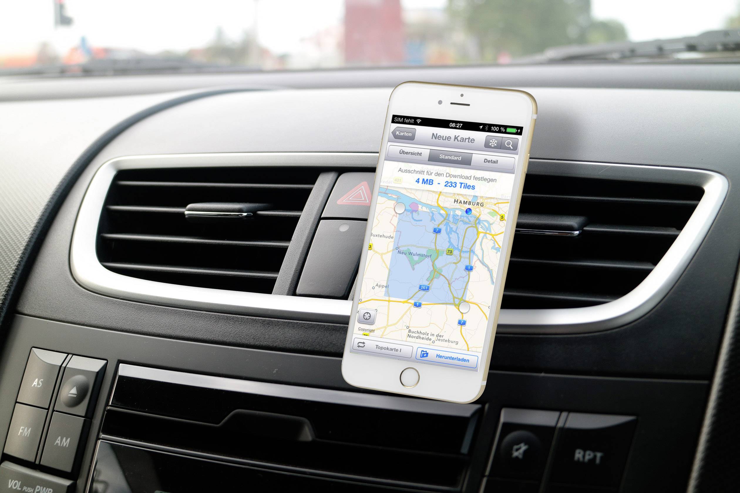 Basetech Air grille Car mobile phone holder Magnetic fastener, 360° swivel-3