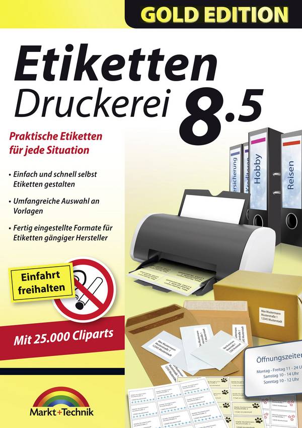 Markt & Technik Etiketten Druckerei 8.5 Gold Edition Full version, 1 licence Windows Label printing