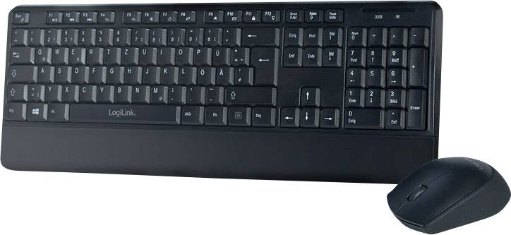 LogiLink ID0161 Radio Keyboard and mouse set German, QWERTZ Black
