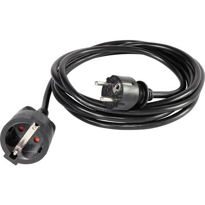 Image of Basetech 1593780 Current Cable extension 16 A Black 3.00 m