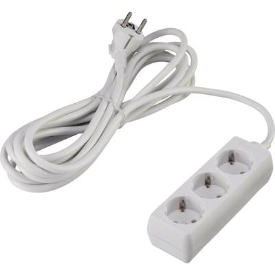 Image of Basetech 1593786 Power strip 3x White PG connector 1 pc(s)