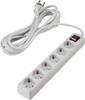 Power strip (+ switch) 6x White PG connector Cable length: 2.80 m Basetech 1593797