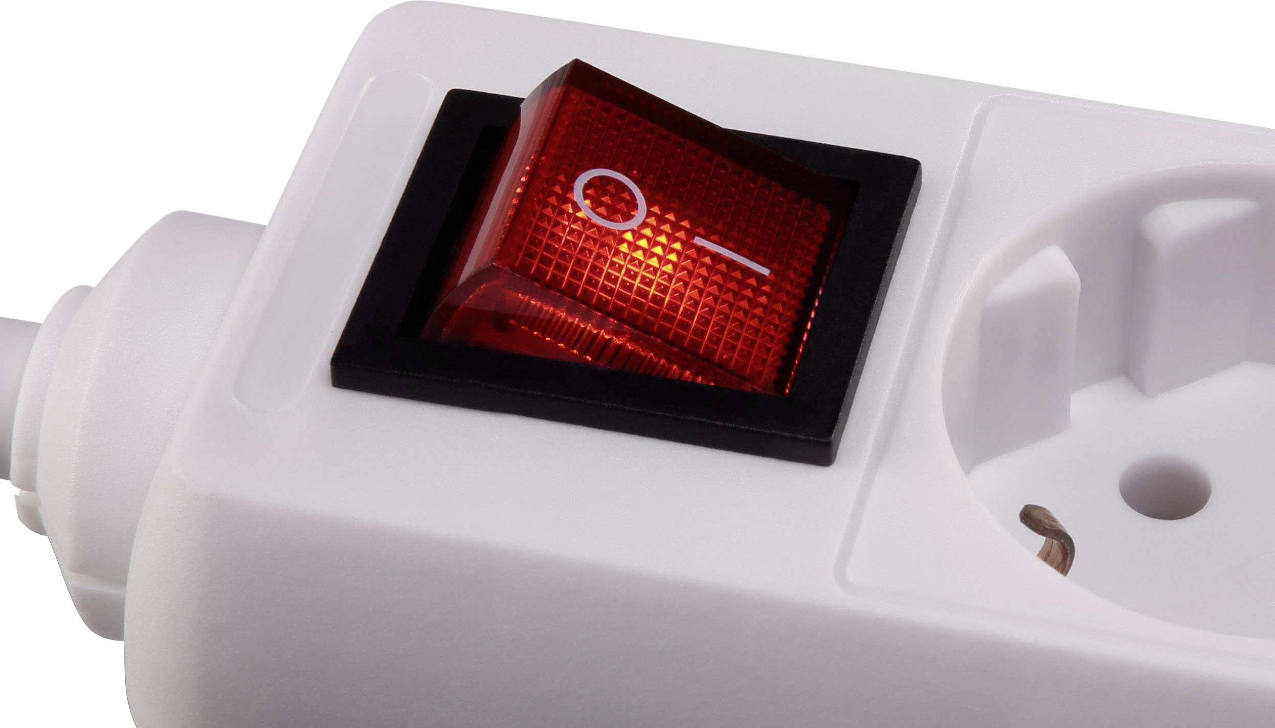 Power strip (+ switch) 6x White PG connector Cable length: 2.80 m Basetech 1593797-2