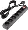 Power strip (+ switch) 6x Black PG connector Cable length: 2.80 m Basetech 1593798