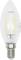 Light bulb with filament, clear glass surface, screw base at the bottom.