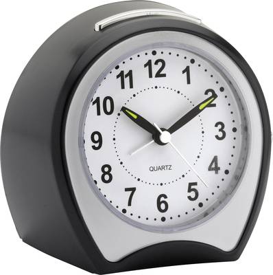 Mebus 42378 Quartz Alarm Clock Black, Easy To Set Alarm Clock