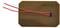 Brown, rectangular heating element with red cables emerging from a black point; serves to distribute heat.