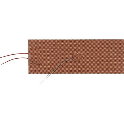 A rectangular heating element with two red connecting wires. A smaller rectangular area is depicted on the element.