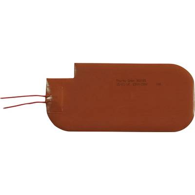 Brown silicone heating pad with two distinctive red cables, used for even heat distribution across surfaces.