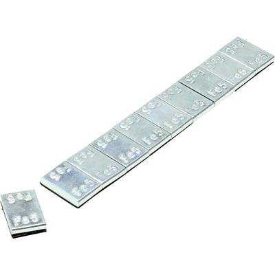 Metal weights in rectangular form lie in a row; they are marked as 'Fe 5'.