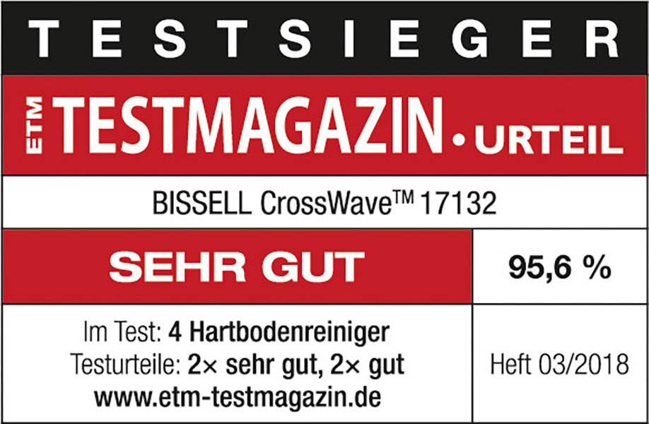 Award image for Bissell CrossWave 3-in-1 Multifunktions Sauger 17132 Wet/dry vacuum cleaner 560 W 0.62 l