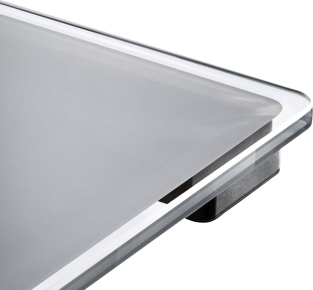 A modern, transparent glass fragment in a black mount, shown from a diagonal perspective.
