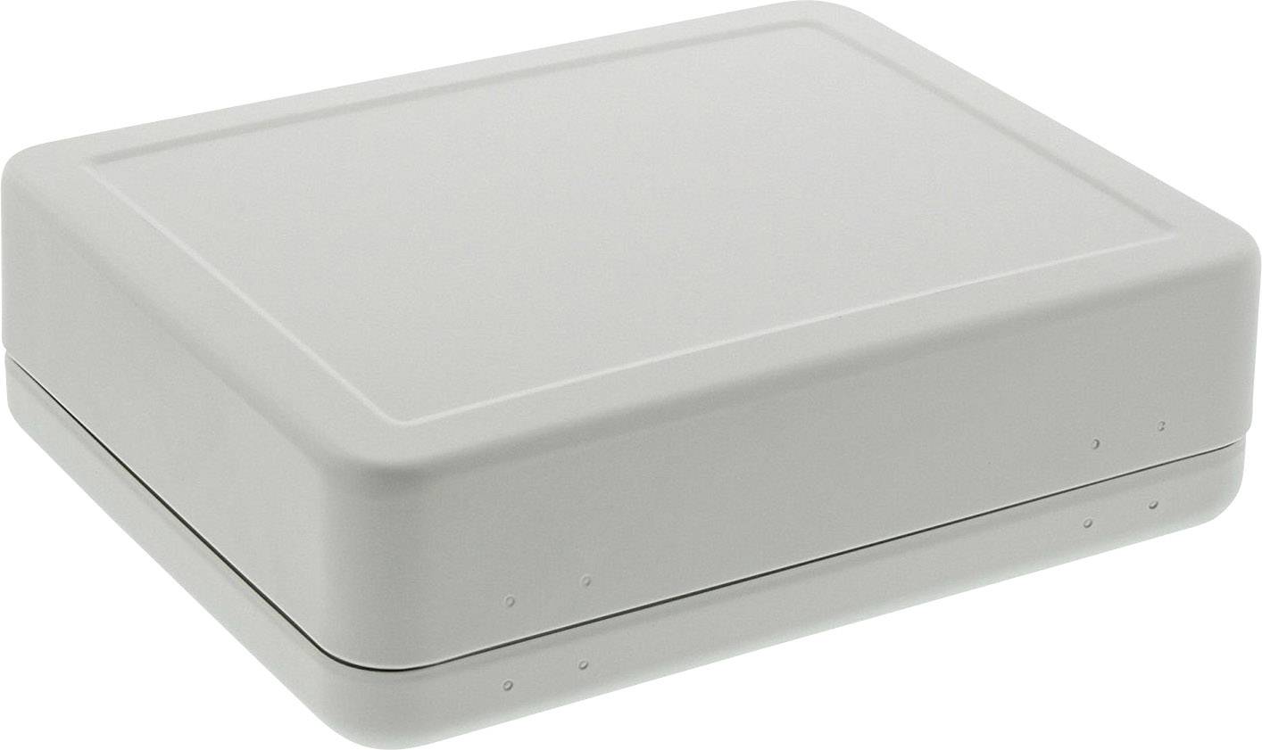 Grey rectangular enclosure, closed, without visible details or markings.