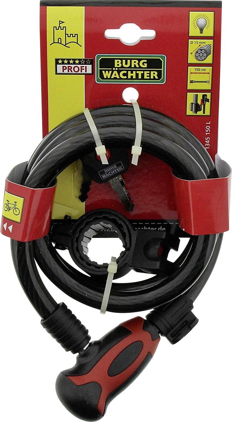 Burg Wächter 1345 150 L Spiral cable lock Colour-changing Key lock-1