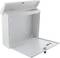 An open, white letterbox with a flap at the top and a door at the bottom, designed for easy mail retrieval.